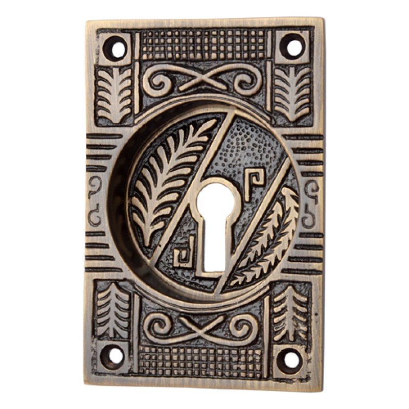 ""Mahavites"" Brass Decorative Flush Pull - Antique Brass