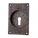 ""Nahath"" Silicon Bronze Decorative Flush Pull - Distressed Silicon Bronze Medium Patina