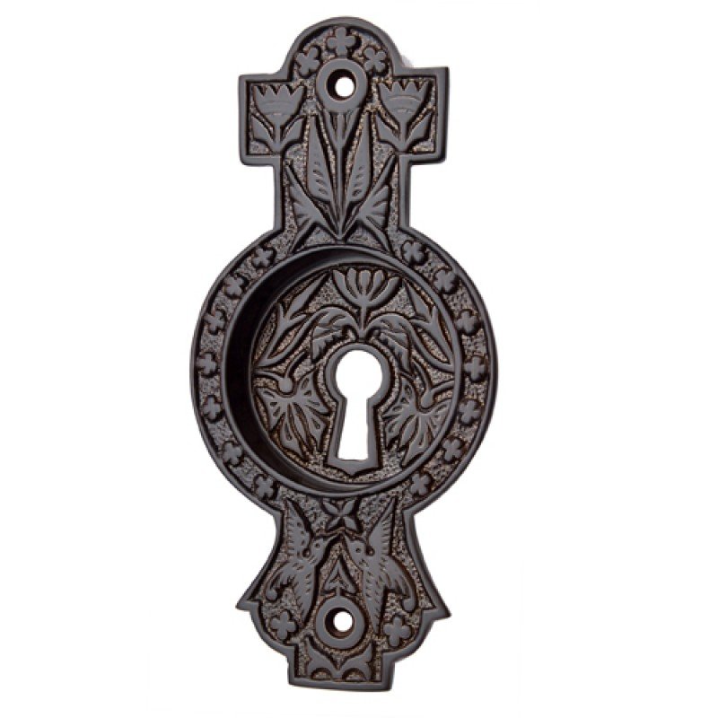 ""Nergal"" Silicon Bronze Decorative Flush Pull - Distressed Silicon Bronze Medium Patina