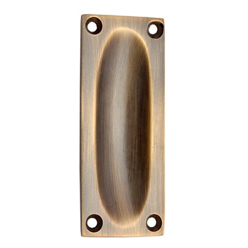 ""Shema"" Brass Flush Pull - Antique Brass