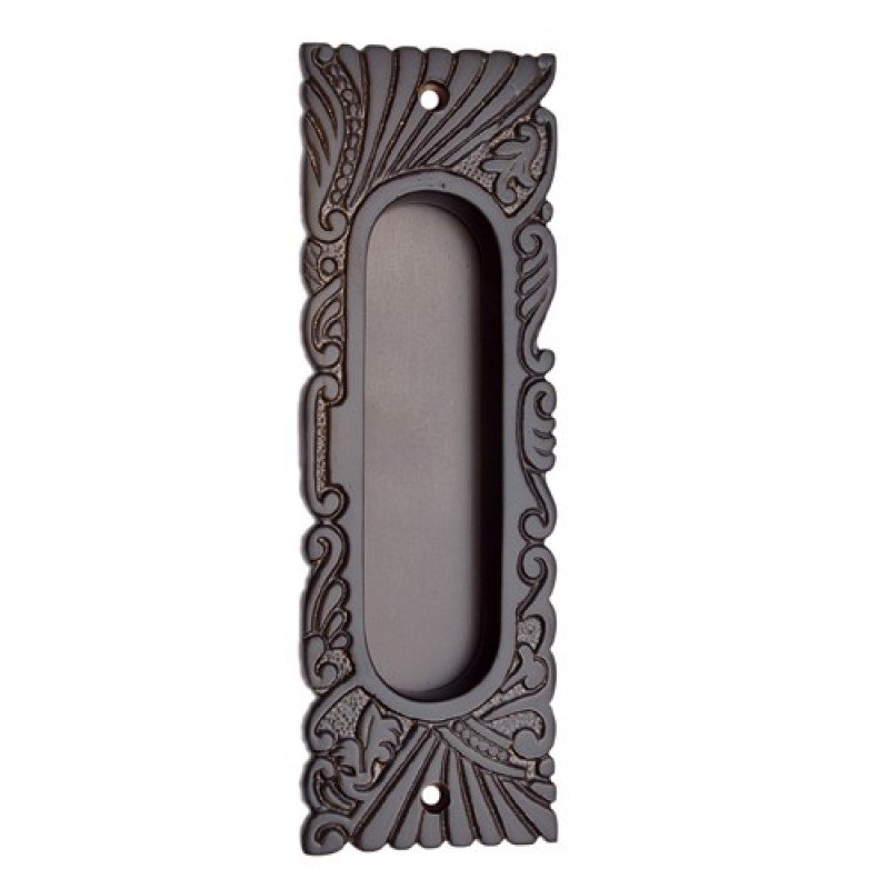 155mm ""Hazaiah"" Silicon Bronze Decorative Flush Pull - Distressed Silicon Bronze Medium Patina