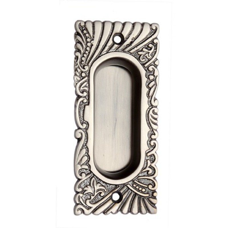 96mm ""Hazaiah"" Brass Decorative Flush Pull - Antique Brushed Nickel