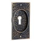 Decorative Brass Flush Pull - Antique Brass