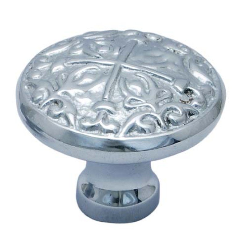 ""Candace"" Brass Cabinet Knob - Polished Chrome