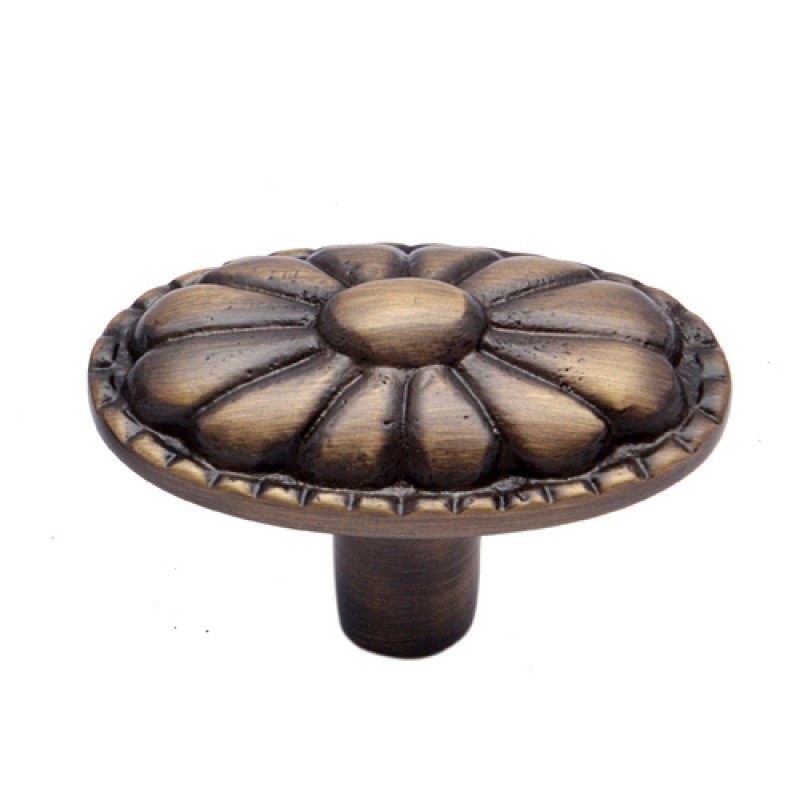 ""Hori"" Brass Cabinet Knob - Antique Brass