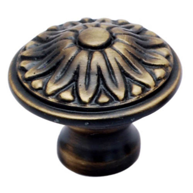 ""Kezia"" Brass Cabinet Knob - Antique Brass