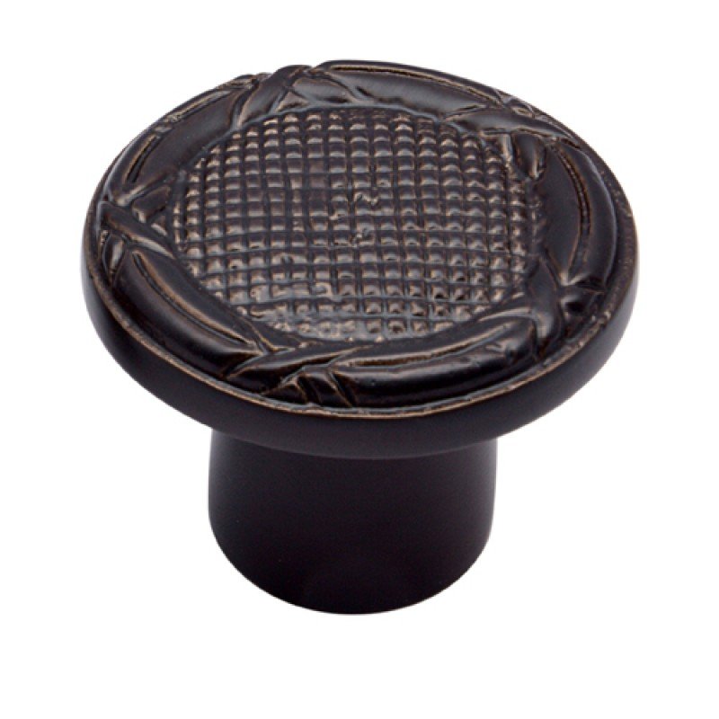 ""Anub"" Silicon Bronze Cabinet Knob - Distressed Silicon Bronze Medium Patina