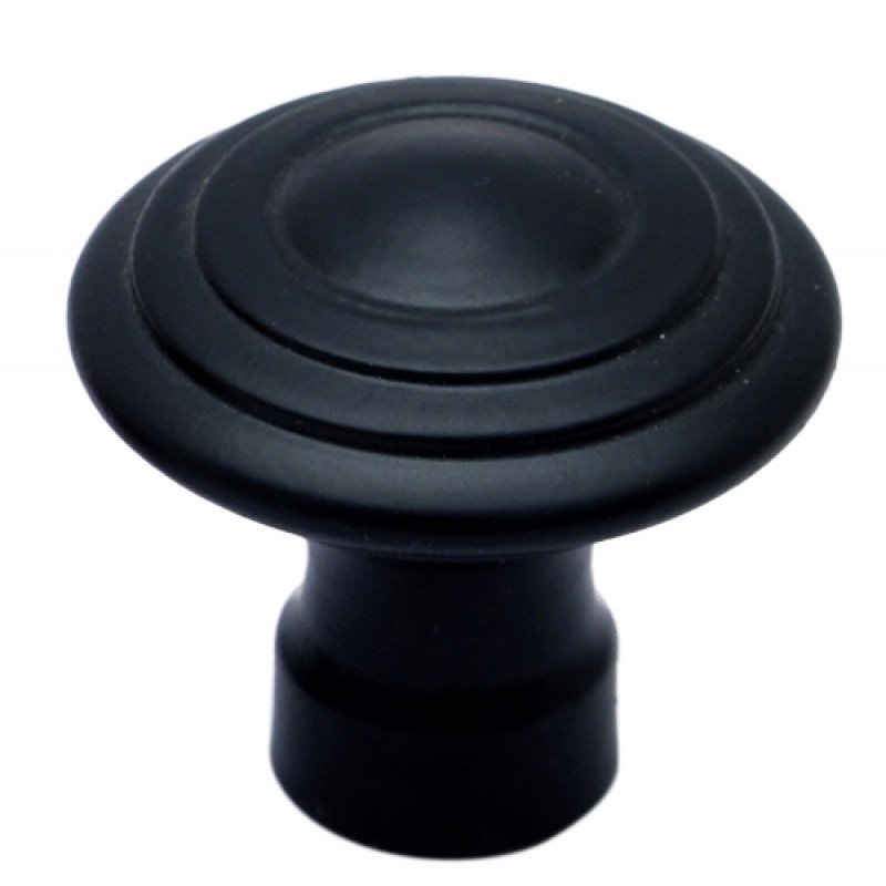 ""Chenaniah"" Black Antique Iron Cabinet Knob - Black Powdercoated