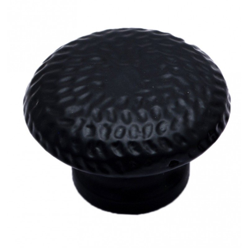 ""Ithai"" Black Antique Iron Cabinet Knob - Black Powdercoated