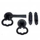 Decorative Ring Iron Gate Latch - Black Powdercoated