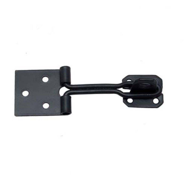 108mm x 35mm Black Iron Hasp & Staple -  Black Powdercoated