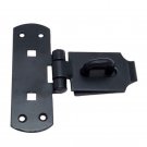 160mm x 150mm Black Iron Hasp & Staple - Black Powdercoated