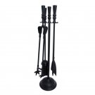 21"" Brass Fire Tools Complete Set - Black Powdercoated