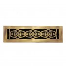 ""Flower"" Brass Wall Register with Louver-2-1/4"" x 10""(3-1/2"" x 11-3/8"" Overall) -AB