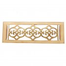 ""Flower"" Brass Wall Register with Louver - 4"" x 12"" (5-1/2"" x 13-1/2"" Overall) - PL