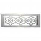 ""Flower"" Brass Wall Register with Louver - 4"" x 14"" (5-1/2"" x 15-5/8"" Overall) -Satin Nickel