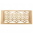 ""Flower"" Brass Wall Register with Louver - 6"" x 14"" (7-1/8"" x 15-3/4"" Overall) - PL