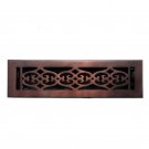 ""Flower"" Bronze Wall Register with Louver - 2-1/4"" x 10"" (3-1/2"" x 11-3/8"" Overall)