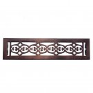 ""Flower"" Bronze Wall Register with Louver - 2-1/4"" x 14"" (3-7/8"" x 15-1/4"" Overall)