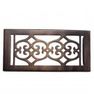 ""Flower"" Bronze Wall Register with Louver - 4"" x 10"" (5-5/8"" x 11-1/2"" Overall)