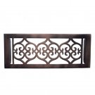 ""Flower"" Bronze Wall Register with Louver - 4"" x 12"" (5-1/2"" x 13-1/2"" Overall)