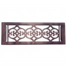 ""Flower"" Bronze Wall Register with Louver - 4"" x 14"" (5-1/2"" x 15-5/8"" Overall)