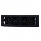""Flower"" Iron Wall Register with Louver - 2-1/4"" x 10"" (3-1/2"" x 11-3/8"" Overall)-BPC