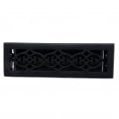 ""Flower"" Iron Wall Register with Louver - 2-1/4"" x 12"" (3-7/8"" x 13-1/2"" Overall)-BPC