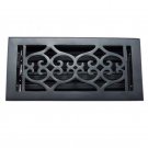 ""Flower"" Iron Wall Register with Louver - 4"" x 10"" (5-5/8"" x 11-1/2"" Overall) - BPC