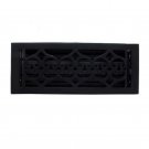 ""Flower"" Iron Wall Register with Louver - 4"" x 12"" (5-1/2"" x 13-1/2"" Overall) - BPC