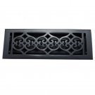 ""Flower"" Iron Wall Register with Louver - 4"" x 14"" (5-1/2"" x 15-5/8"" Overall) - BPC