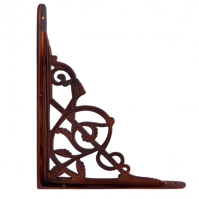 ""Abiathar"" Silicon Bronze Shelf Bracket - Distressed Silicon Bronze Rust Patina