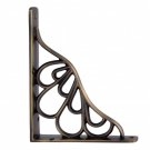""Alvah"" Decorative Brass Shelf Bracket - Antique Brass