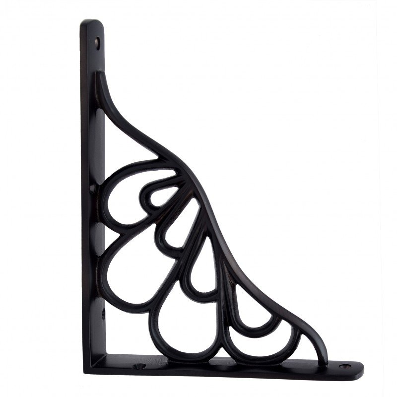""Alvah"" Silicon Bronze Shelf Bracket - Distressed Silicon Bronze Medium Patina