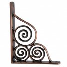 ""Gilboa"" Decorative Brass Shelf Bracket - Antique Copper