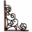 ""Hallelujah"" Antique Brass Shelf Bracket - Antique Copper
