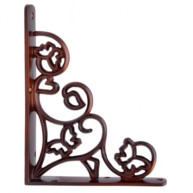 ""Hallelujah"" Silicon Bronze Shelf Bracket - Distressed Silicon Bronze Rust Patina