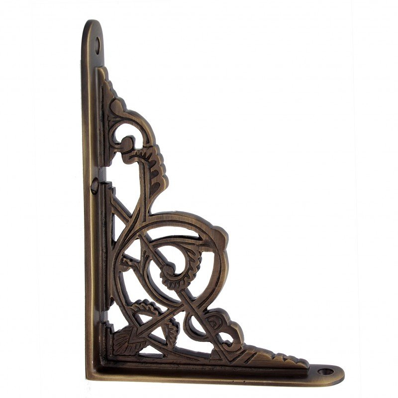 ""Hanameel"" Antique Brass Shelf Bracket - Antique Brass