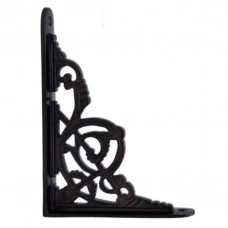 ""Hanameel"" Silicon Bronze Shelf Bracket - Distressed Silicon Bronze Medium Patina