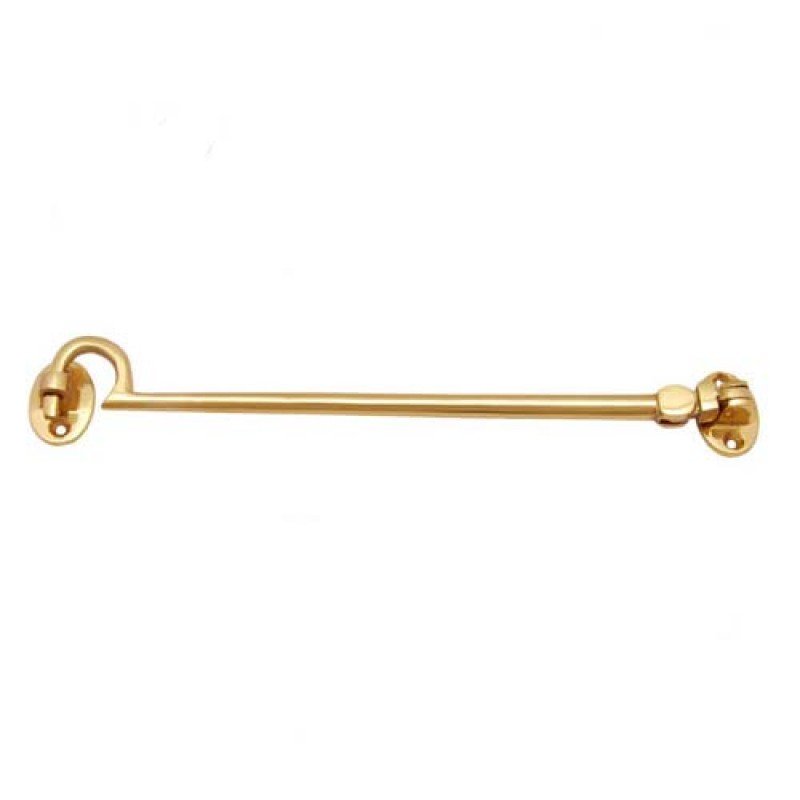 10.5"" Plain Brass Window Cabin Hook -  Polish Lacquered