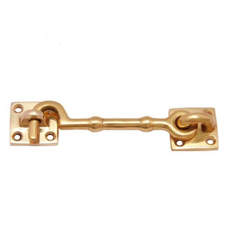 4.40"" Designer Brass Window Cabin Hook - Polish Lacquered