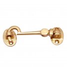 4.40"" Plain Brass Window Cabin Hook - Polish Lacquered