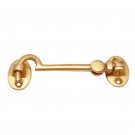 4.70"" Plain Brass Window Cabin Hook - Polish Lacquered