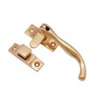 Heavy Curved Brass Window Fastener - Antique Brass