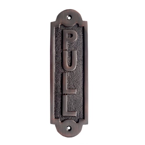 Pull Brass Door Sign - Oil Rubbed Bronze