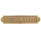 Dogs In Yard Brass Door Sign Brass Door Sign - Antique Brass
