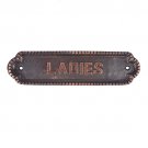 Large Ladies Brass Door Sign - Antique Copper