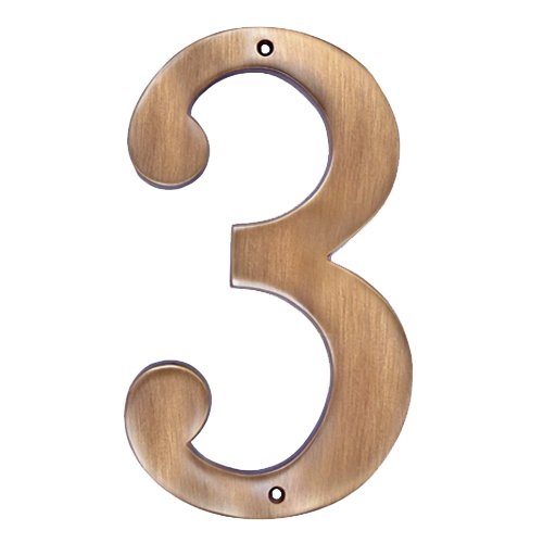 8" Brass Numeral "3" (Antique Brass)