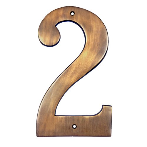 8" Brass Numeral "2" (Antique Brass)