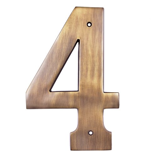 8" Brass Numeral "4" (Antique Brass)